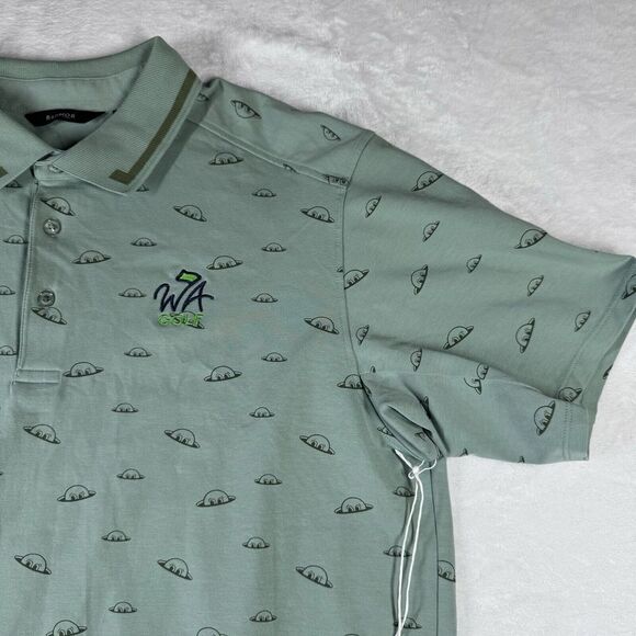 NWT Radmor Golf Polo Men's Large Shirt Sage Taylor BobRad Repeat Print $98‎ - Picture 3 of 13
